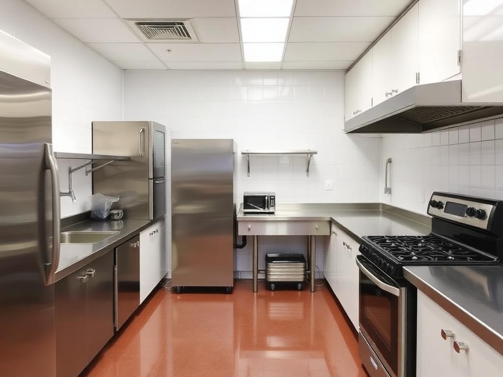Commercial kitchen after deep clean