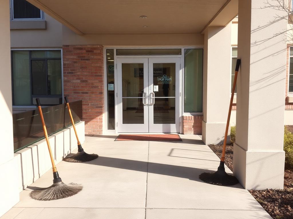Building entryway after cleaning