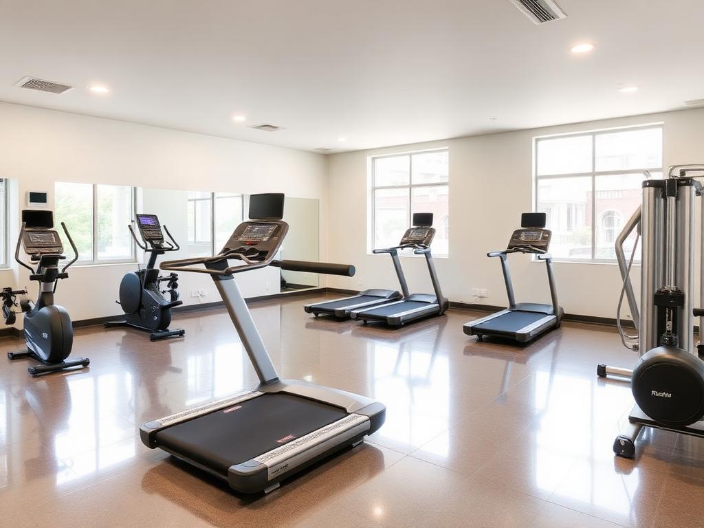 Apartment fitness center after cleaning