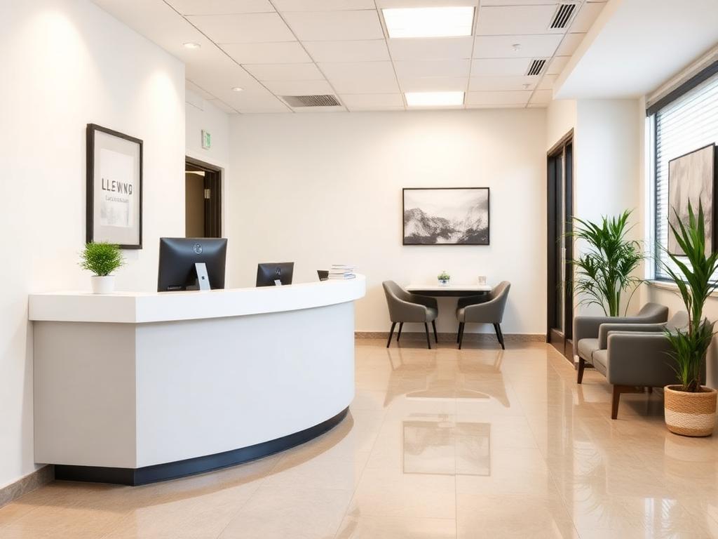 Clean leasing office interior