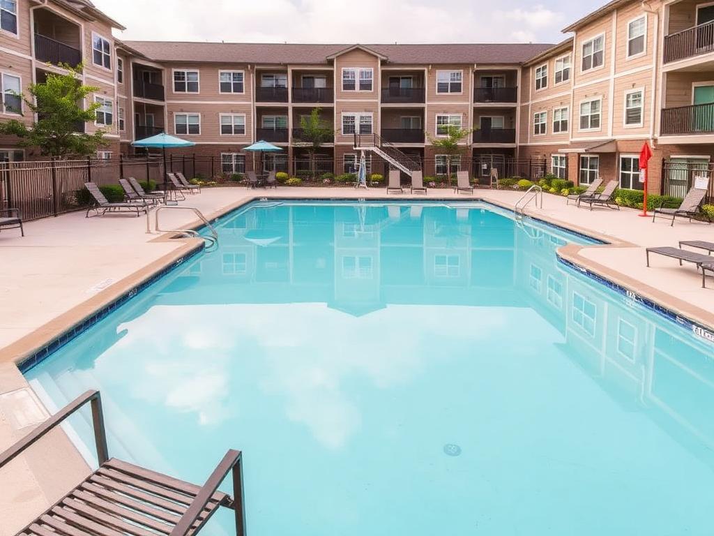 Apartment community pool area